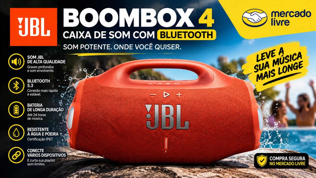 JBL Boombox 4 Caixa De Som Com Bluetooth no Mercado Livre