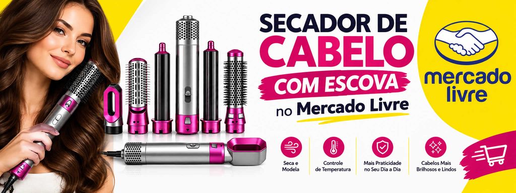 Secador De Cabelo com Escova no Mercado Livre
